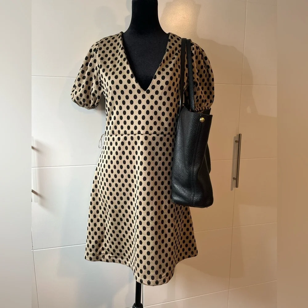 NWT Zara Belted Polka Dot Dress Size Medium